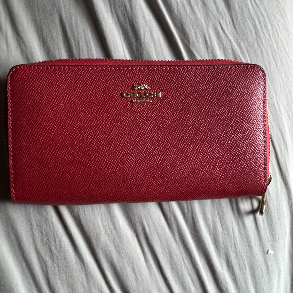 Coach Crimson Textured Wallet